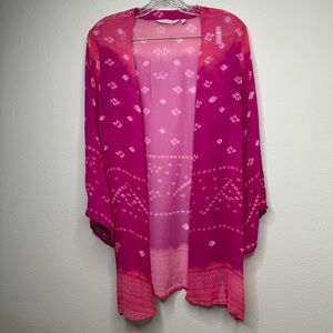 Soft Surroundings | Pink Laguna Topper Kimono | Size Large